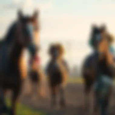 Economic Influence of Horse Racing An illustration representing the economic impact of horse racing on local communities